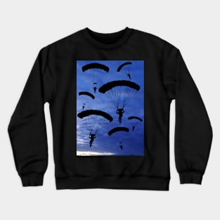 Parachuter's enjoying time in the blue sky as a group Crewneck Sweatshirt